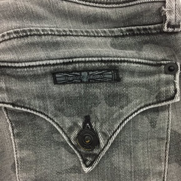 HUDSON Gray Mix Camo Print Collin Flap 5 Pocket Logo Hardware Skinny Jeans - Picture 10 of 12